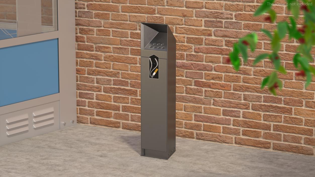 3D Stainless Steel Street Cigarette Bin