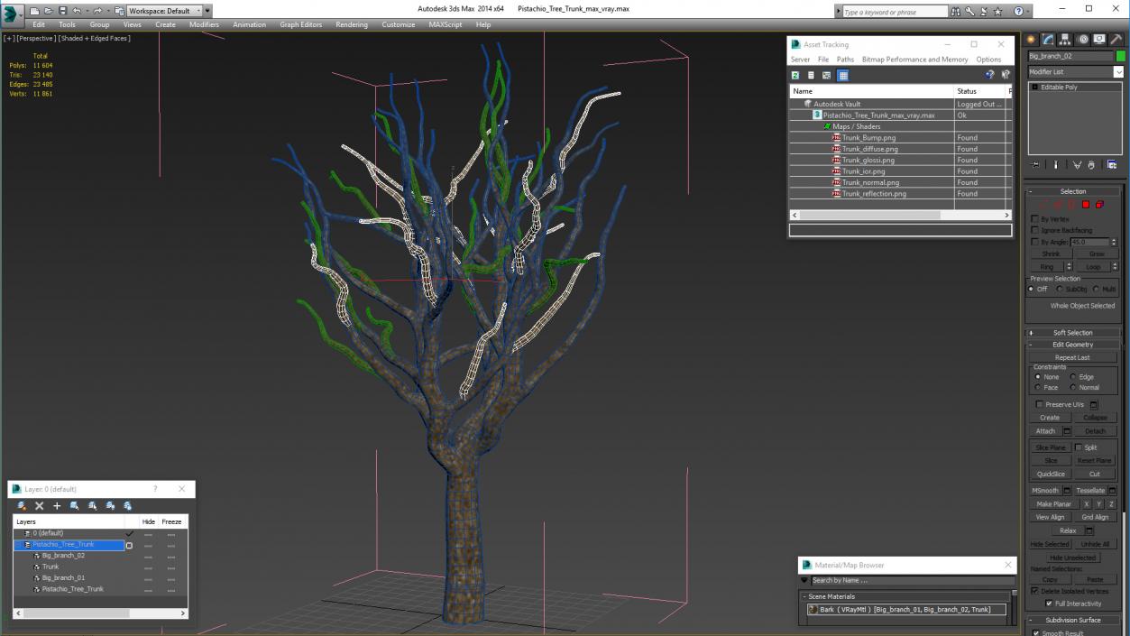 3D model Pistachio Tree Trunk