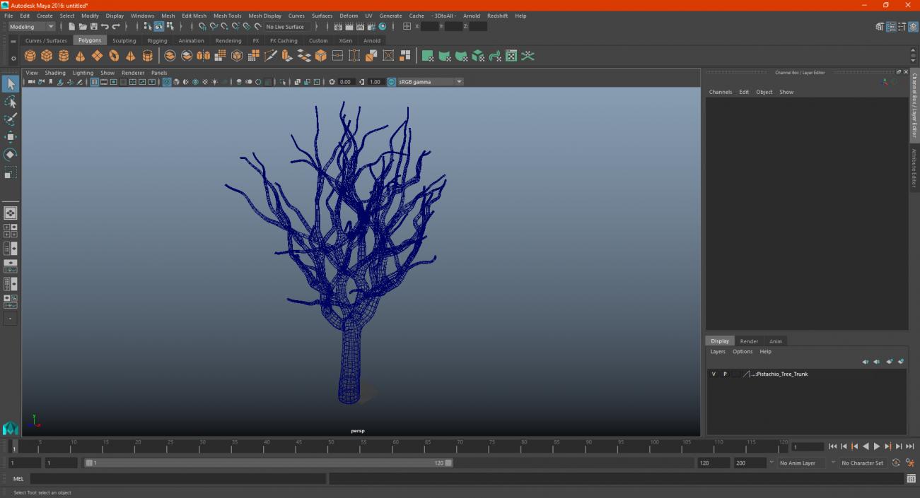 3D model Pistachio Tree Trunk