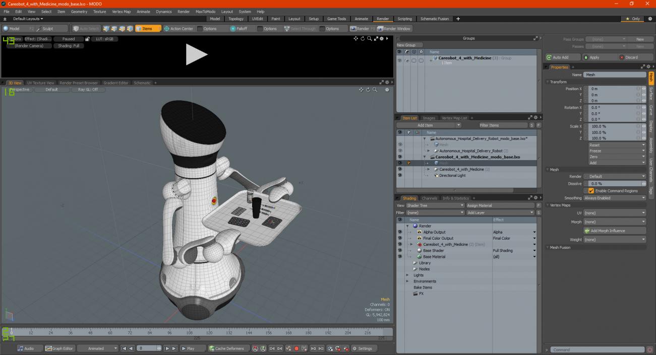 Careobot 4 with Medicine 3D model