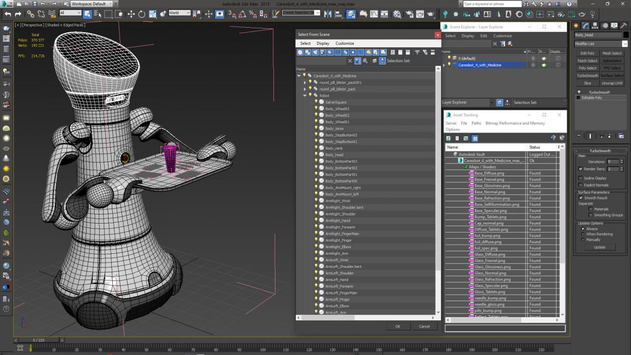 Careobot 4 with Medicine 3D model