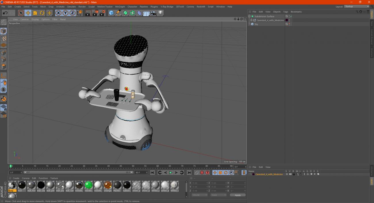 Careobot 4 with Medicine 3D model