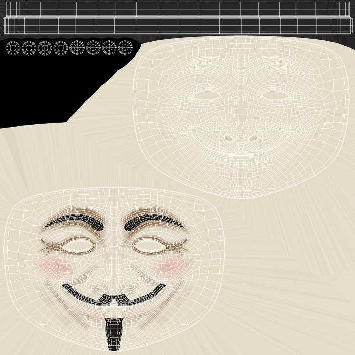 3D model Guy Fawkes Mask