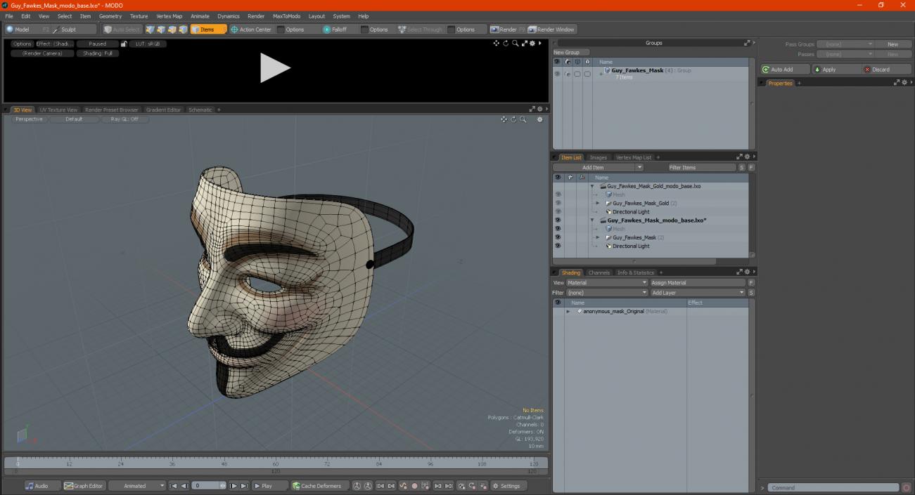 3D model Guy Fawkes Mask