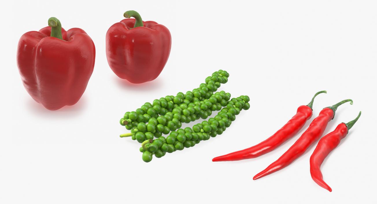 3D Fresh Peppers Collection 2