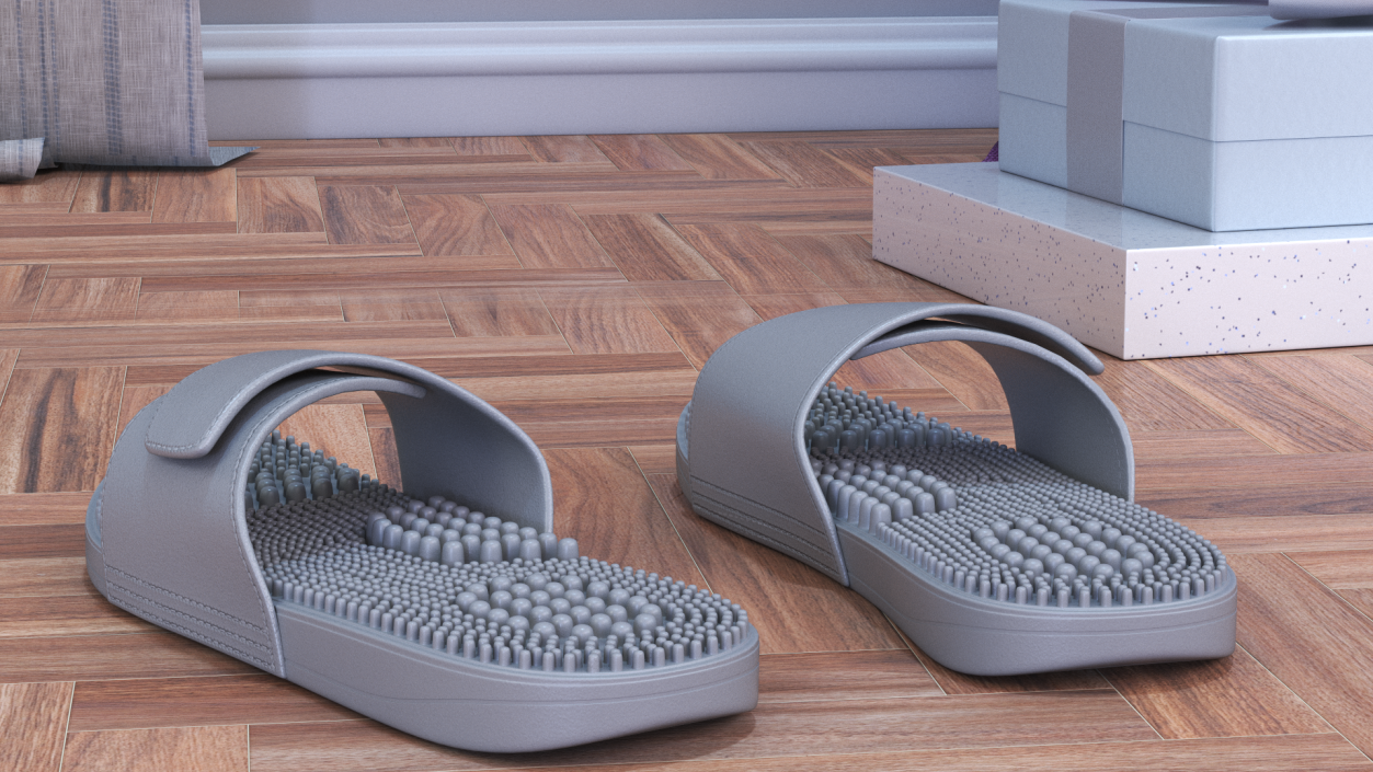 3D Health Foot Massage Slippers Grey model