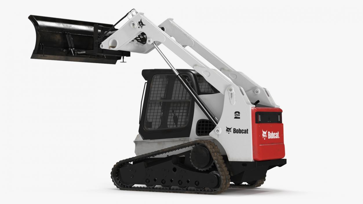 Tracked Skid Steer Bobcat With Dozer Blade Rigged 3D model