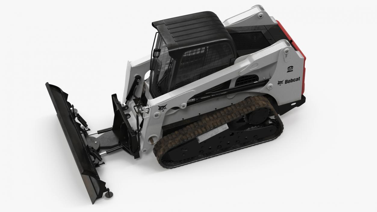 Tracked Skid Steer Bobcat With Dozer Blade Rigged 3D model