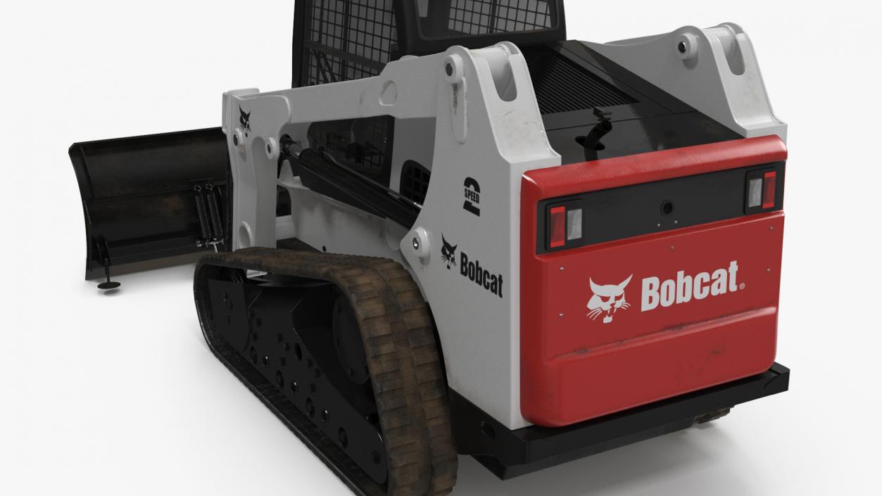 Tracked Skid Steer Bobcat With Dozer Blade Rigged 3D model