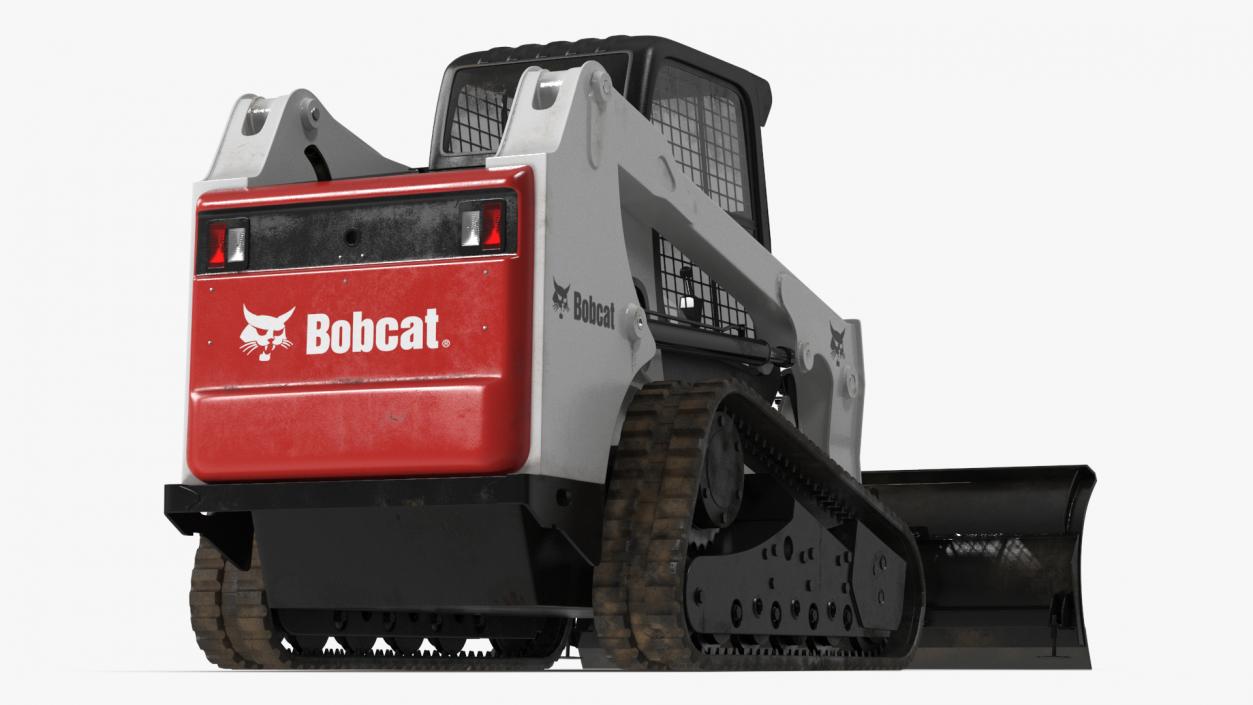 Tracked Skid Steer Bobcat With Dozer Blade Rigged 3D model