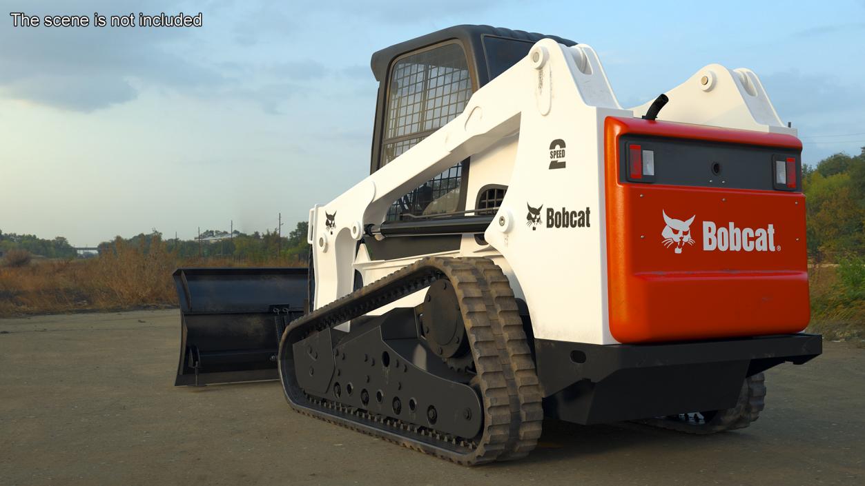 Tracked Skid Steer Bobcat With Dozer Blade Rigged 3D model