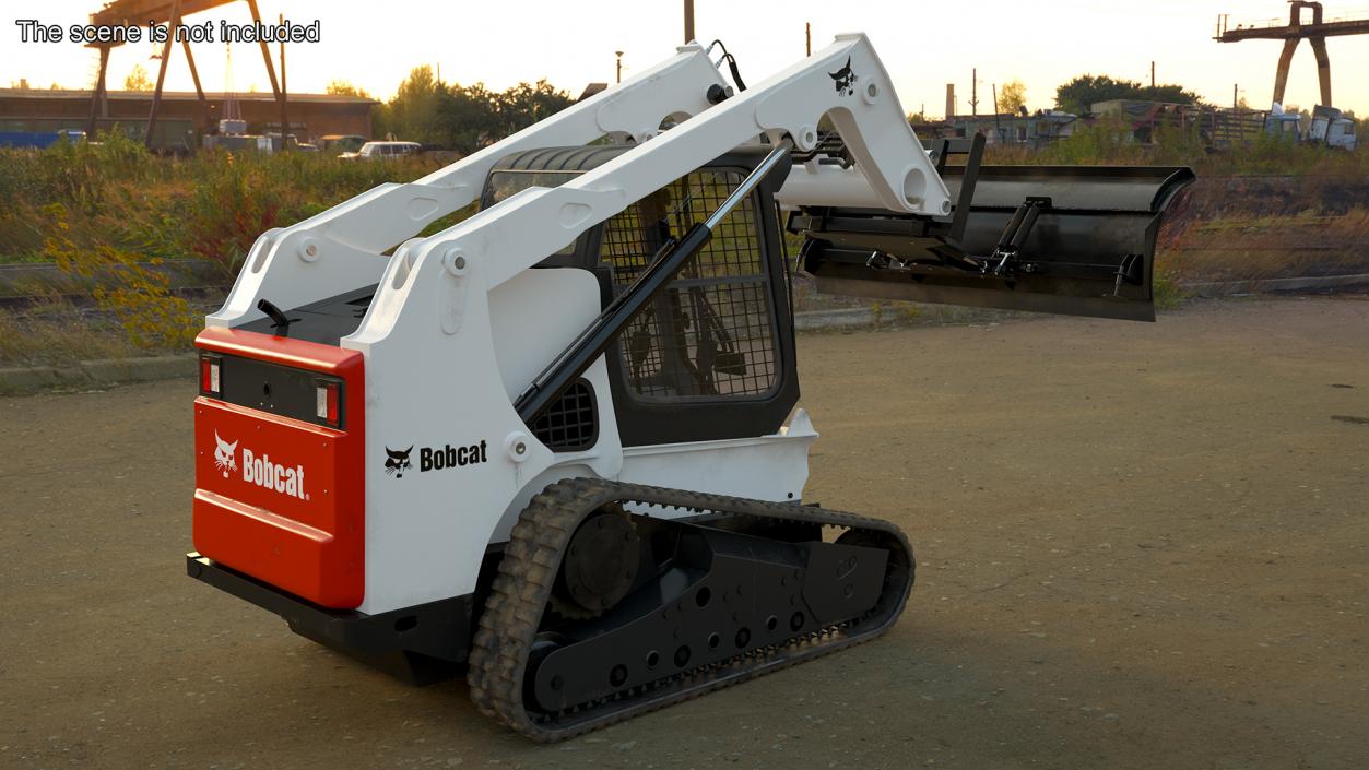 Tracked Skid Steer Bobcat With Dozer Blade Rigged 3D model