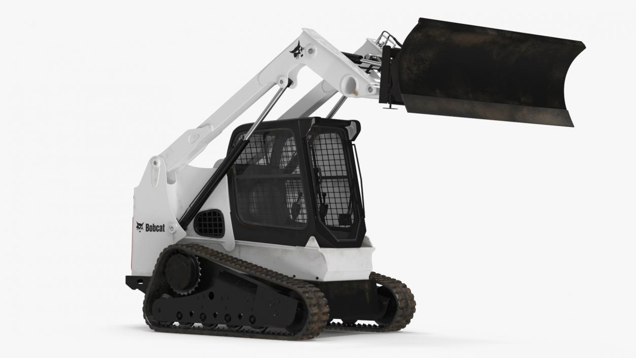 Tracked Skid Steer Bobcat With Dozer Blade Rigged 3D model