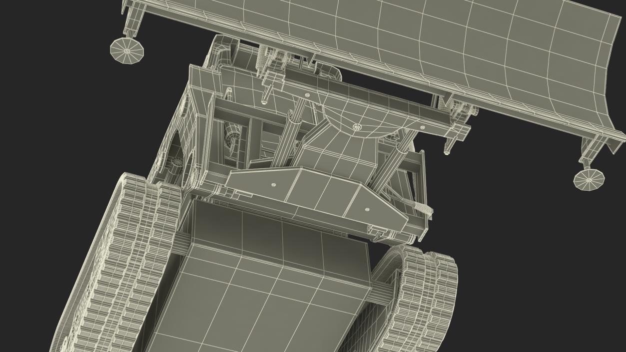 Tracked Skid Steer Bobcat With Dozer Blade Rigged 3D model