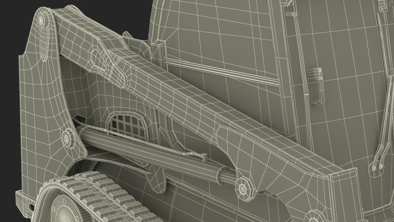 Tracked Skid Steer Bobcat With Dozer Blade Rigged 3D model