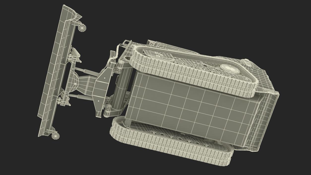 Tracked Skid Steer Bobcat With Dozer Blade Rigged 3D model