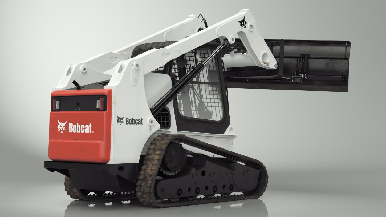 Tracked Skid Steer Bobcat With Dozer Blade Rigged 3D model