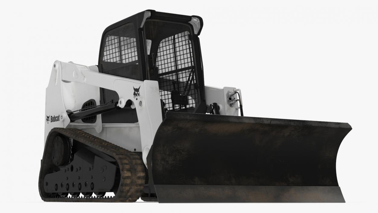 Tracked Skid Steer Bobcat With Dozer Blade Rigged 3D model