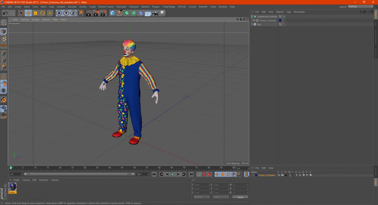 3D Clown Costume model