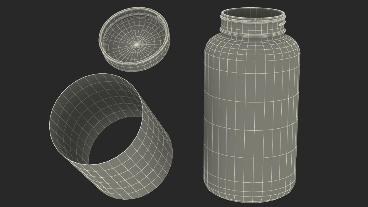 Omega3 Plastic Jar Blank 3D model