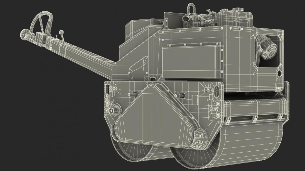 3D Construction Machine Double Roller Rigged