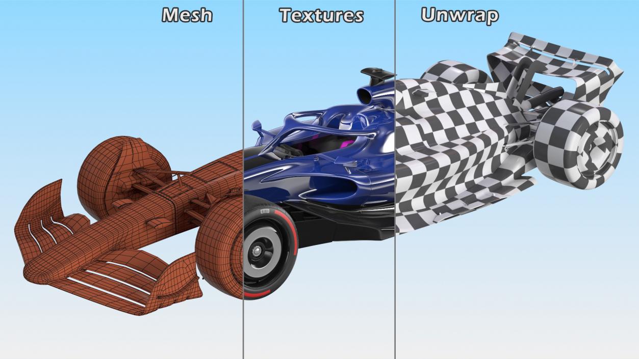 3D Open Wheel Racing Car Rigged model