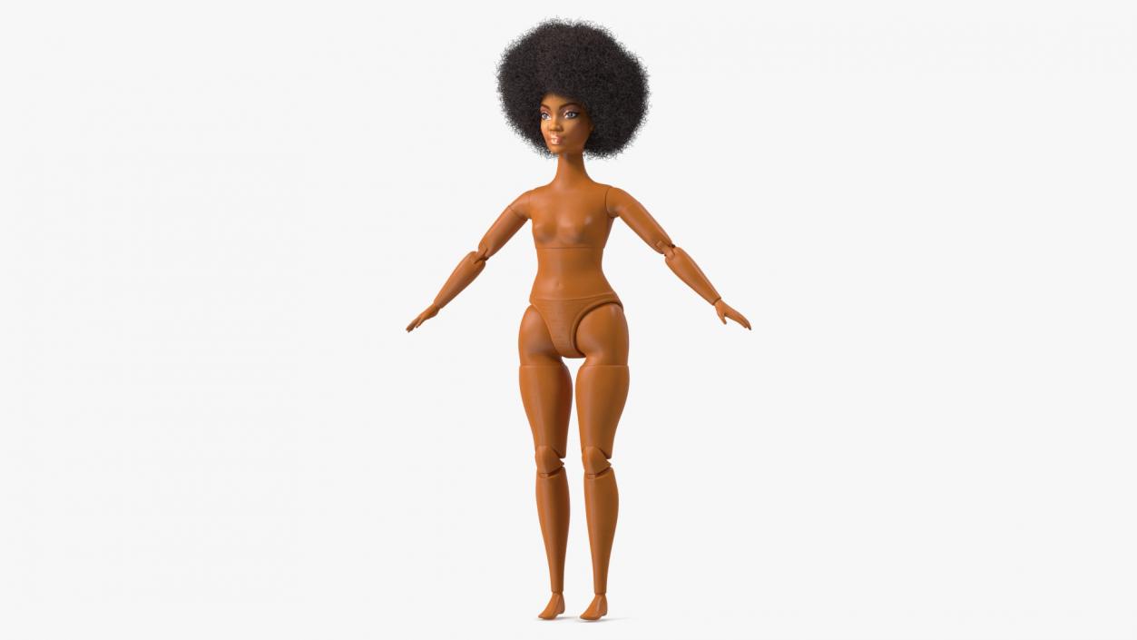 3D model Barbie Looks Doll Elle GTD91 Neutral Pose Fur