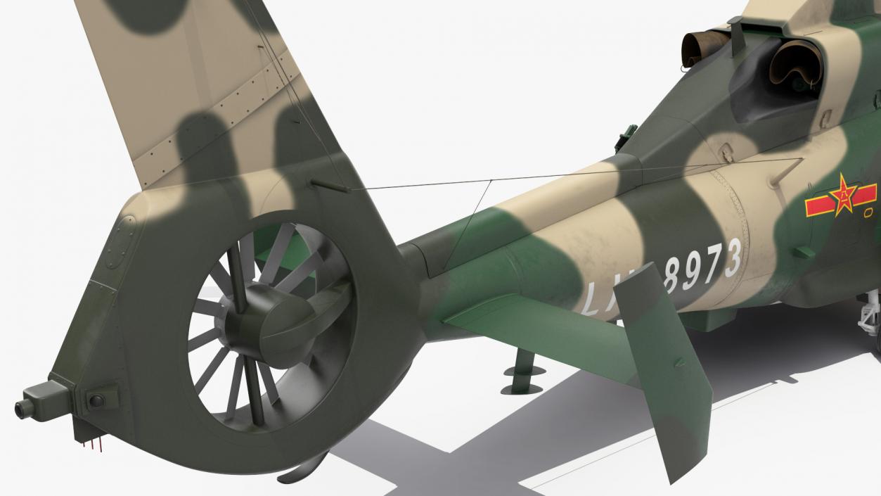 Military Harbin Z-9WZ with Missile 3D model