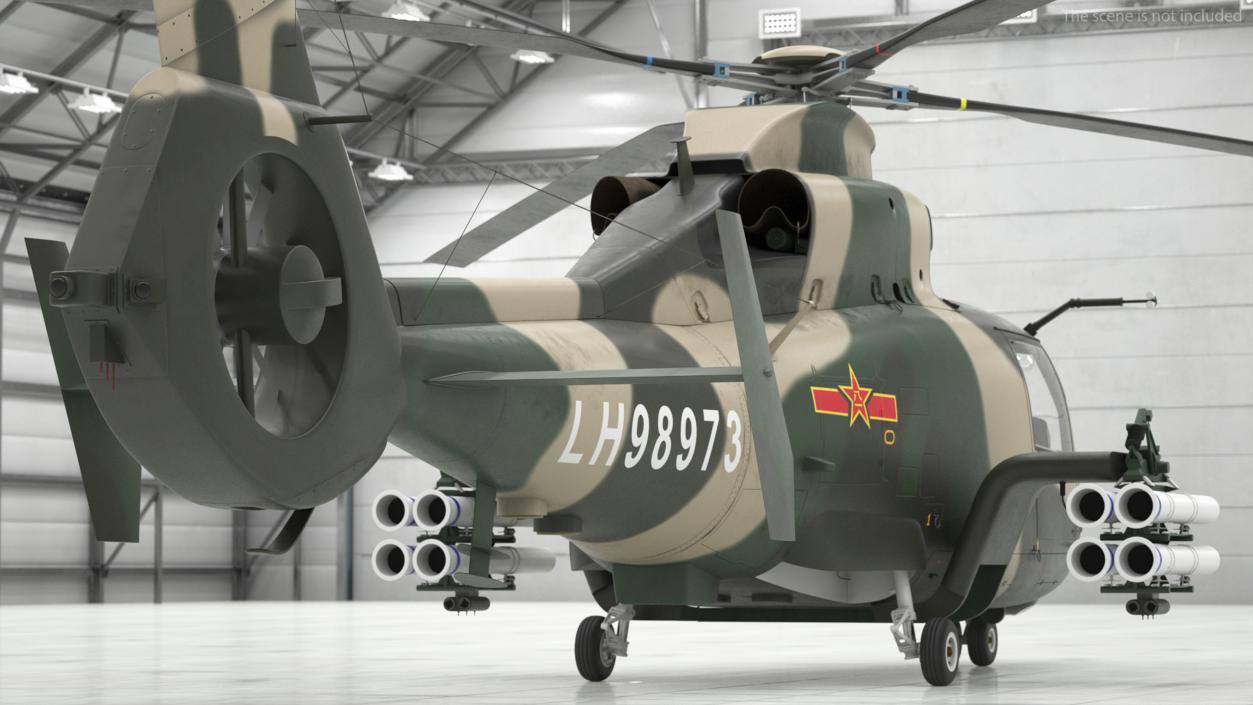 Military Harbin Z-9WZ with Missile 3D model