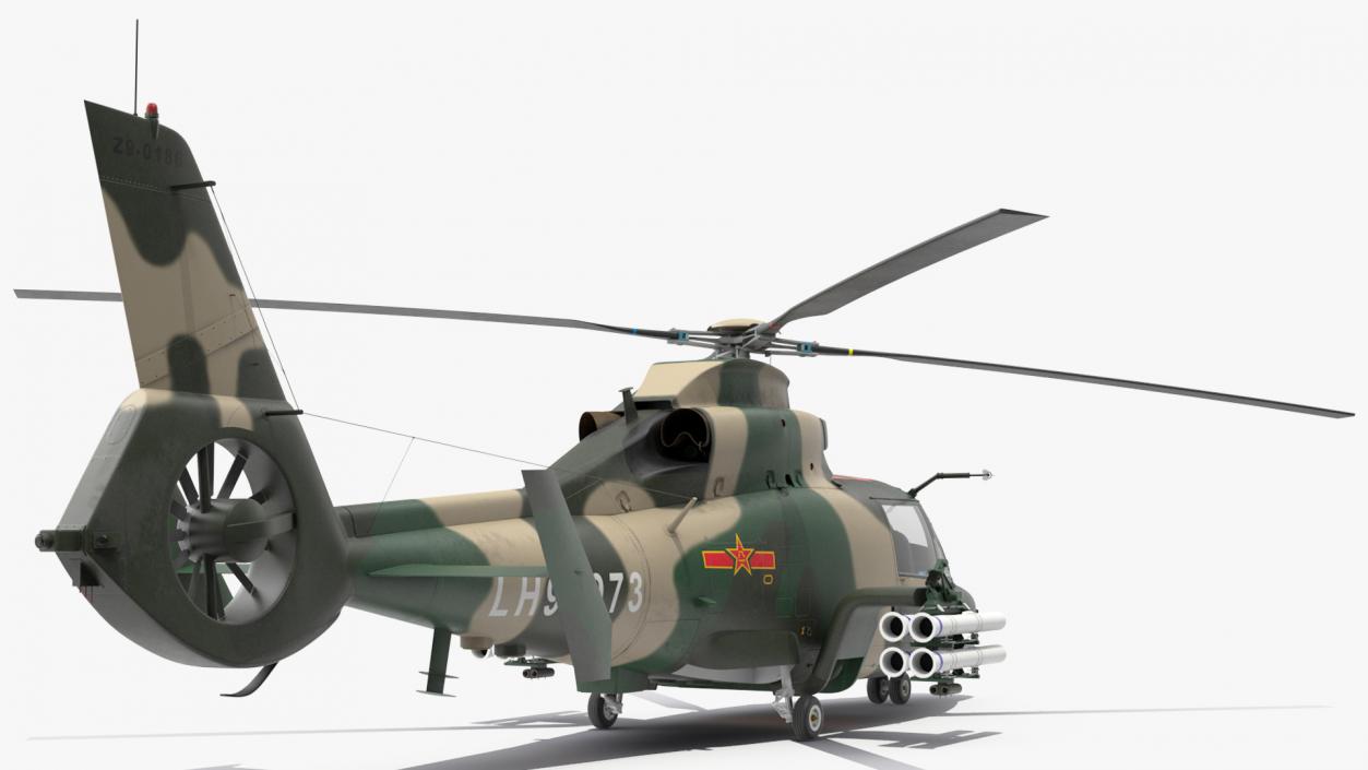 Military Harbin Z-9WZ with Missile 3D model