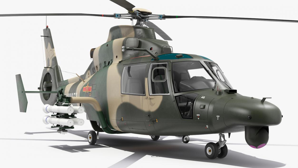 Military Harbin Z-9WZ with Missile 3D model