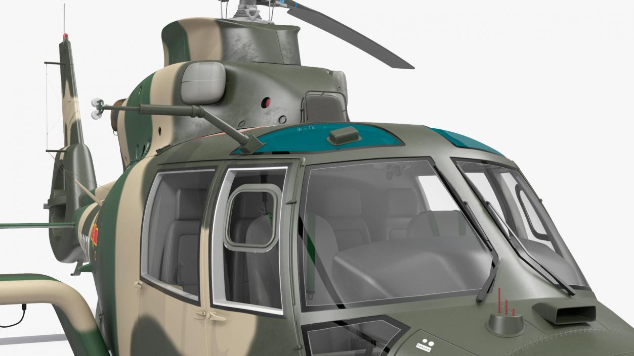 Military Harbin Z-9WZ with Missile 3D model