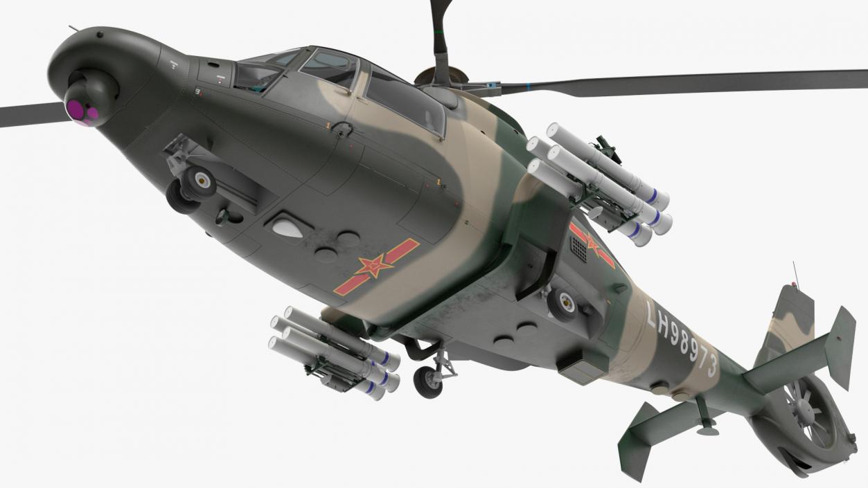 Military Harbin Z-9WZ with Missile 3D model