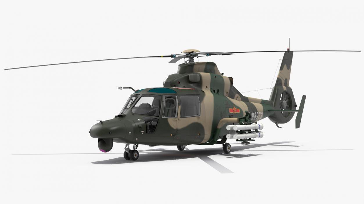 Military Harbin Z-9WZ with Missile 3D model