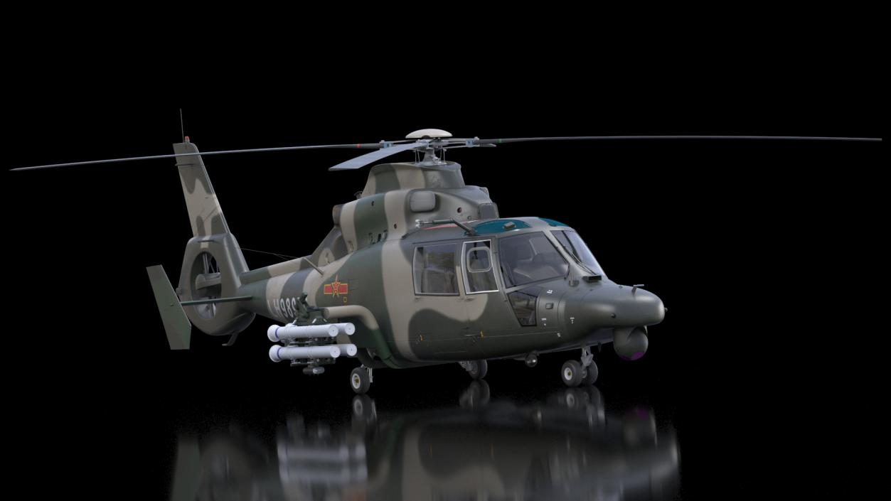 Military Harbin Z-9WZ with Missile 3D model