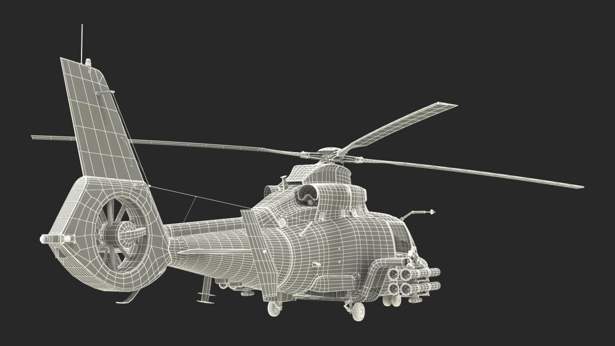 Military Harbin Z-9WZ with Missile 3D model