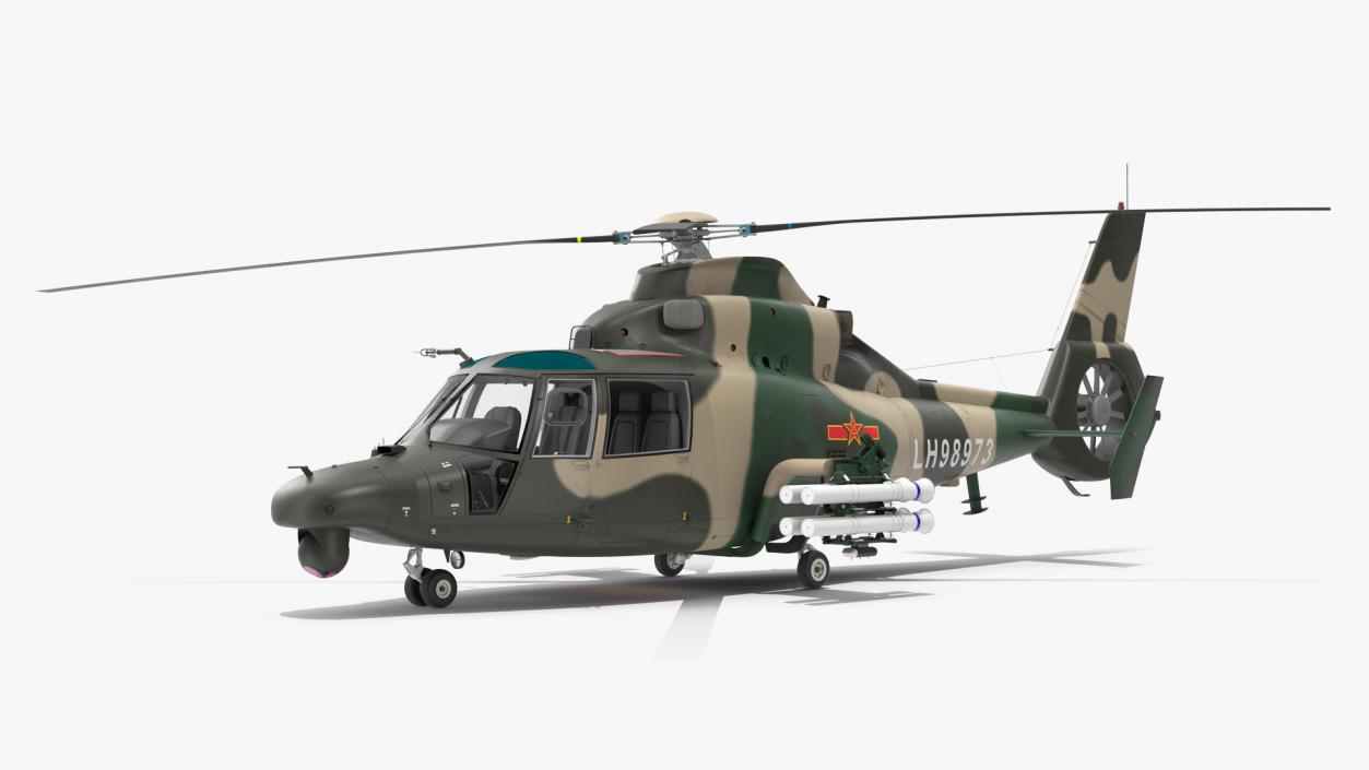 Military Harbin Z-9WZ with Missile 3D model