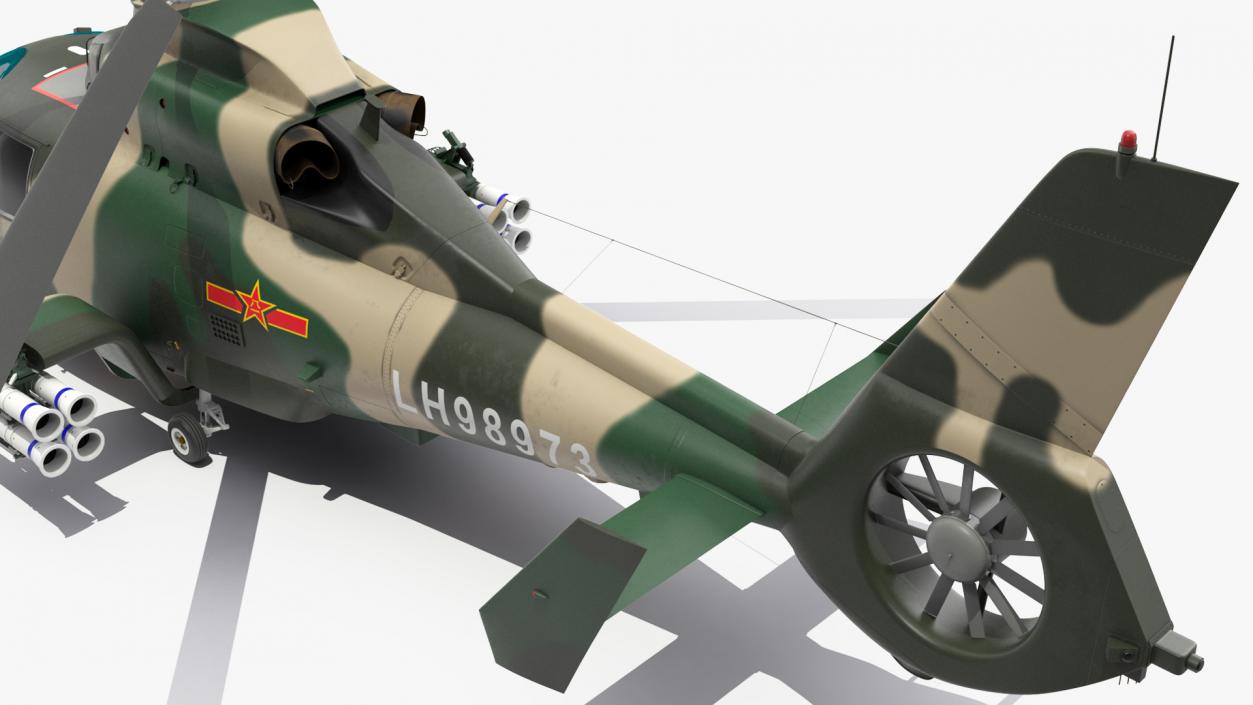 Military Harbin Z-9WZ with Missile 3D model