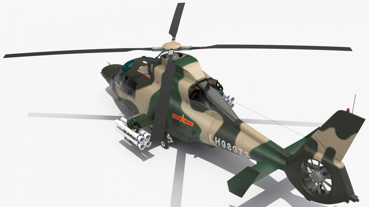 Military Harbin Z-9WZ with Missile 3D model