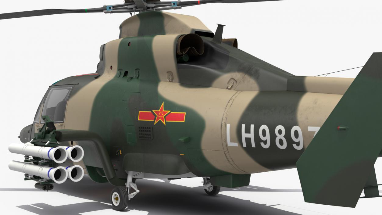 Military Harbin Z-9WZ with Missile 3D model