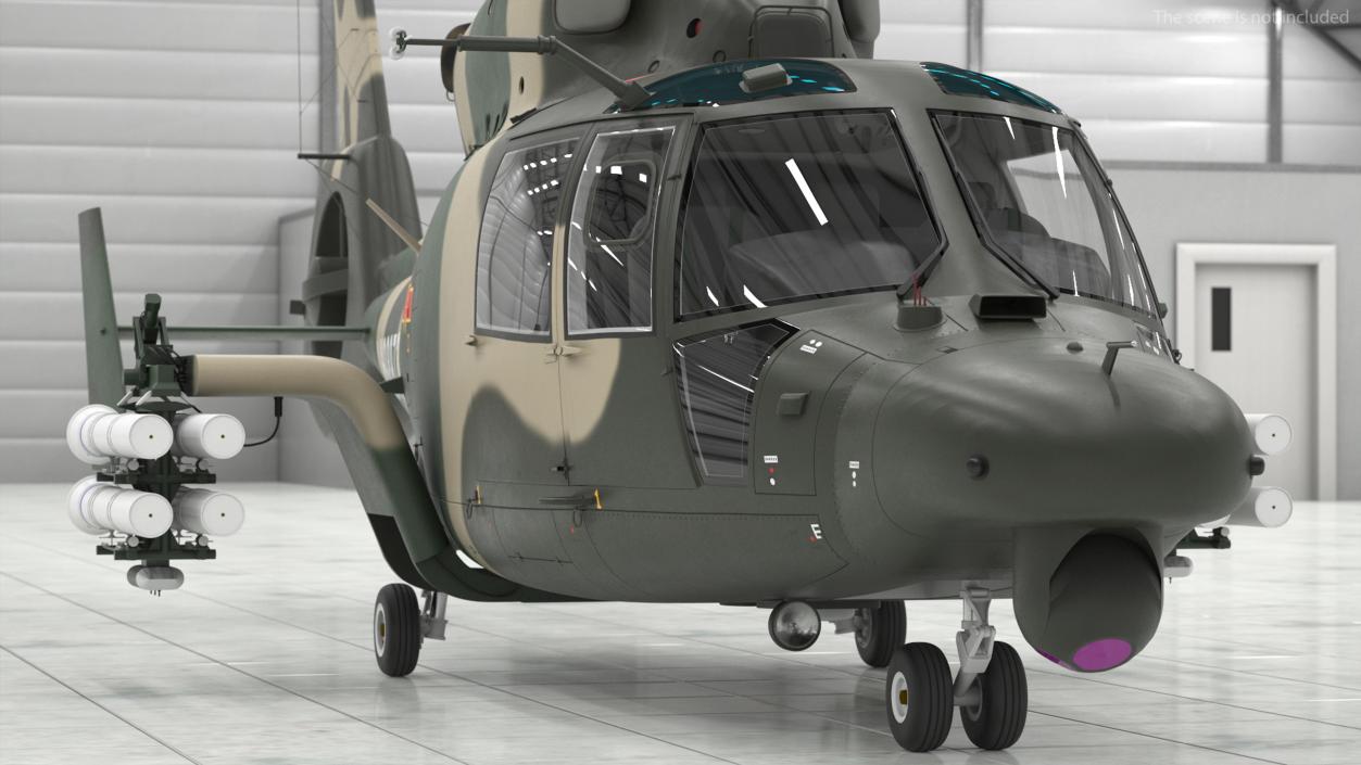 Military Harbin Z-9WZ with Missile 3D model