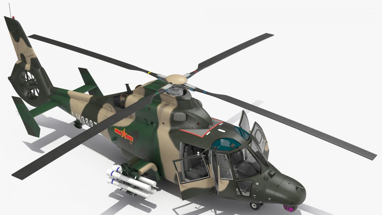 Military Harbin Z-9WZ with Missile 3D model