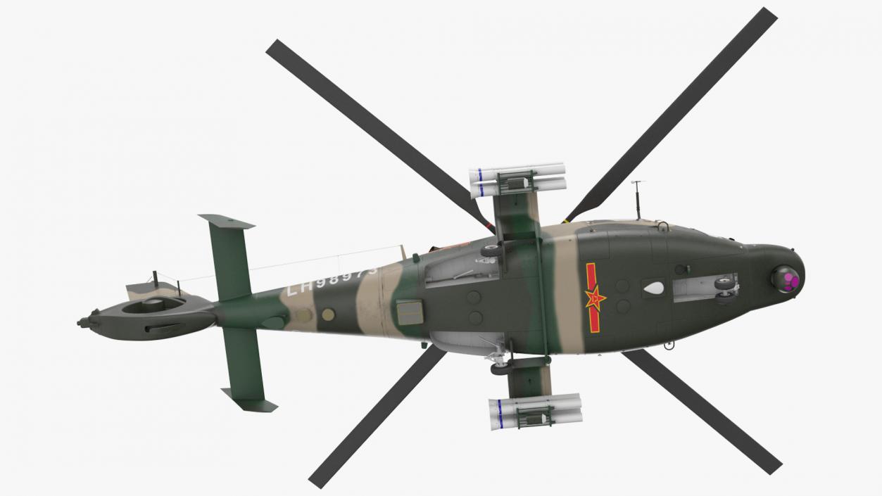 Military Harbin Z-9WZ with Missile 3D model