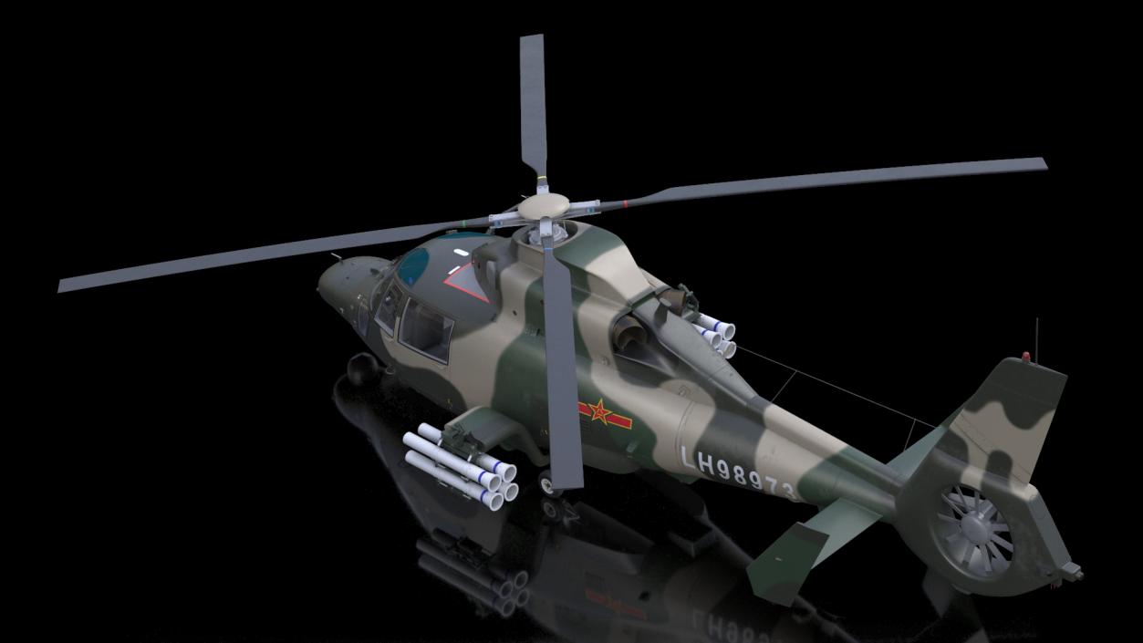 Military Harbin Z-9WZ with Missile 3D model