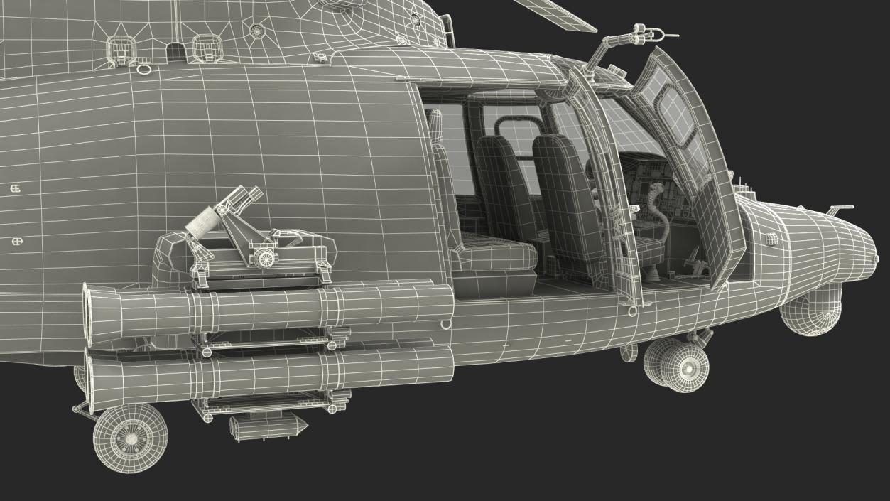 Military Harbin Z-9WZ with Missile 3D model