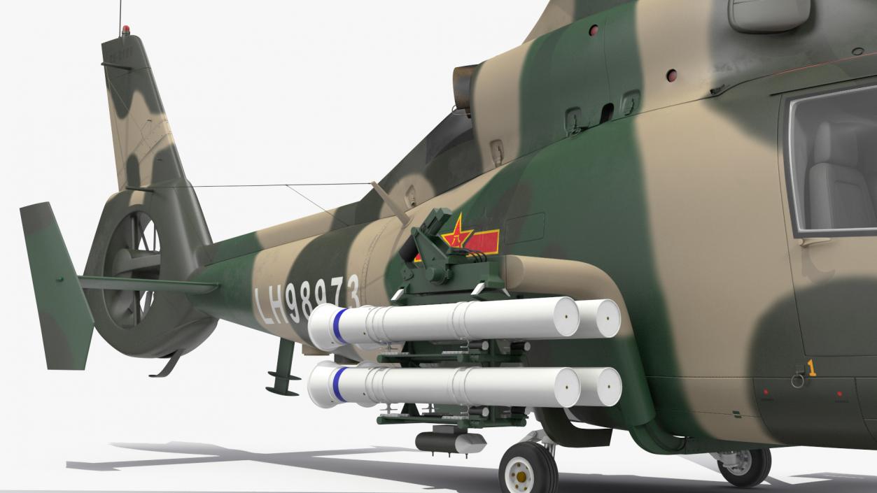 Military Harbin Z-9WZ with Missile 3D model