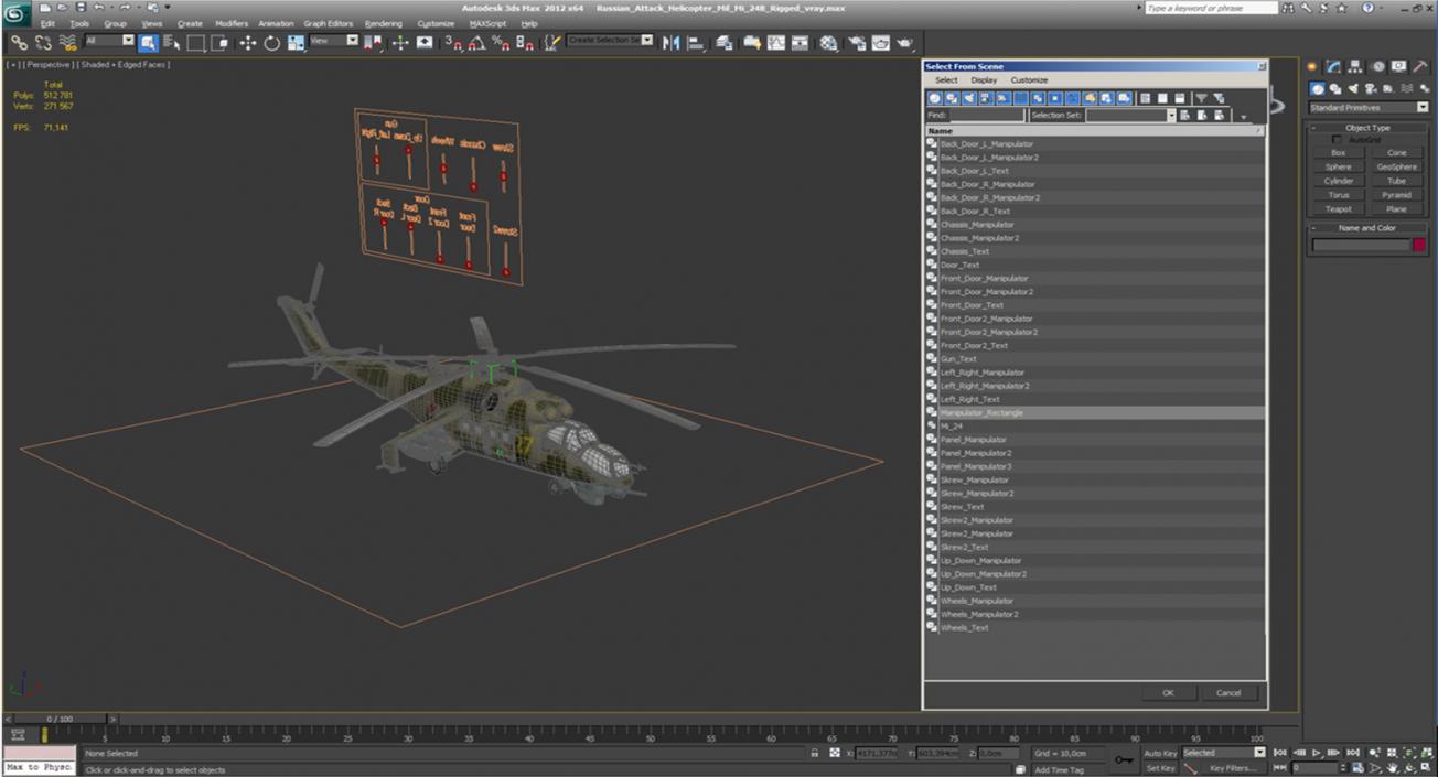 3D Russian Attack Helicopter Mil Mi-24B Rigged model