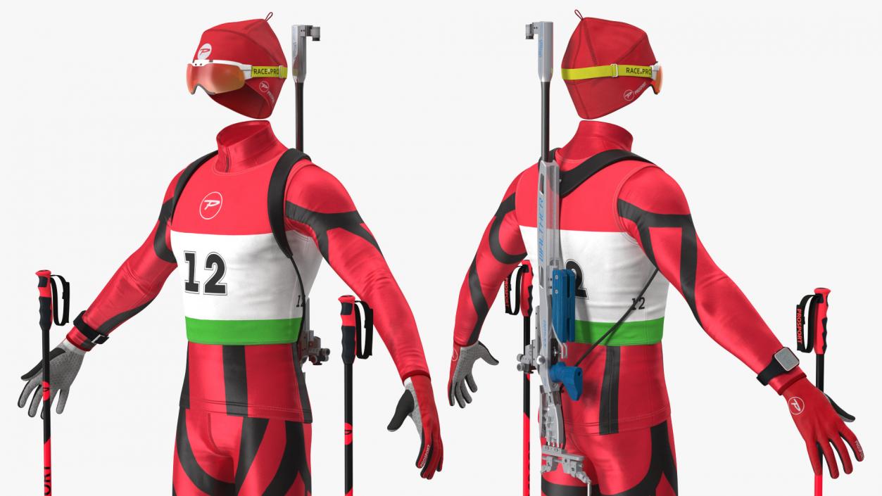 Biathlon Equipment Set 3D