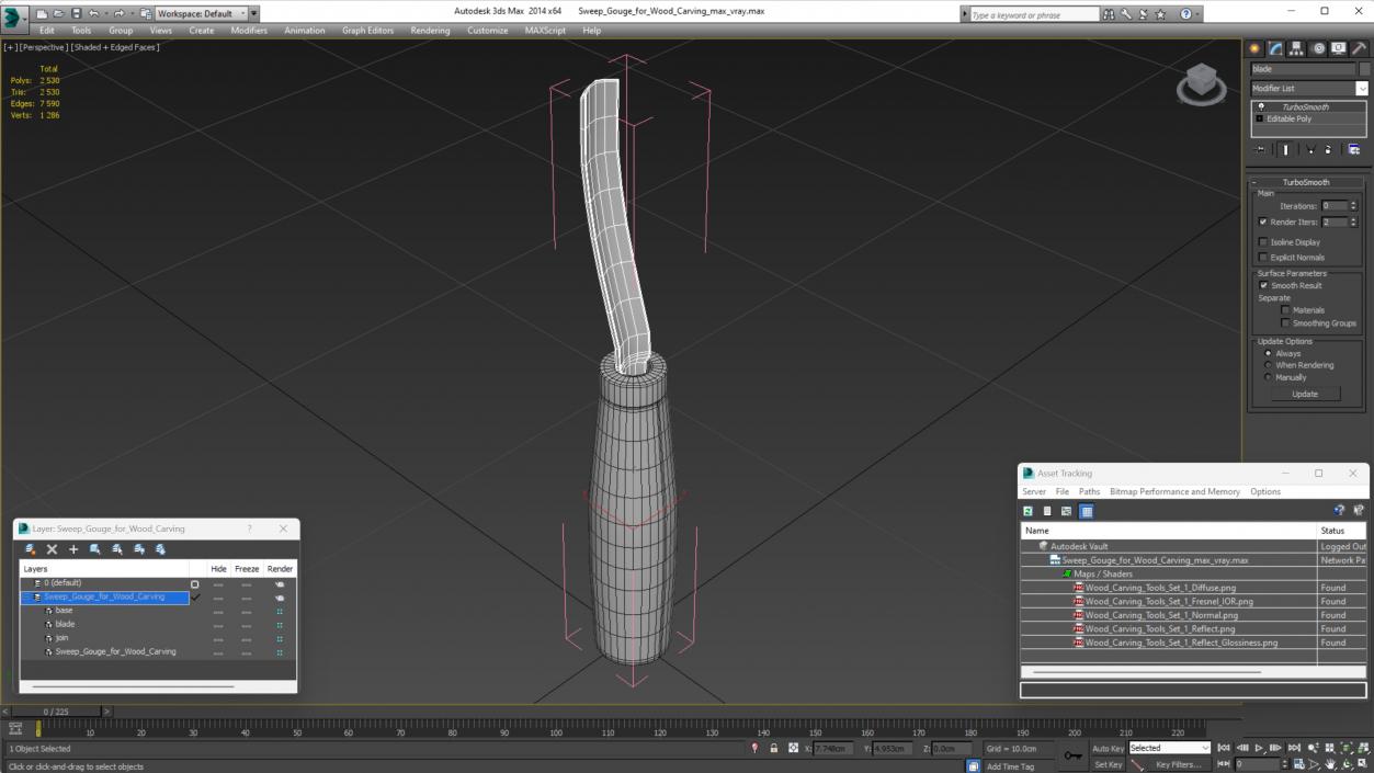 3D Sweep Gouge for Wood Carving model