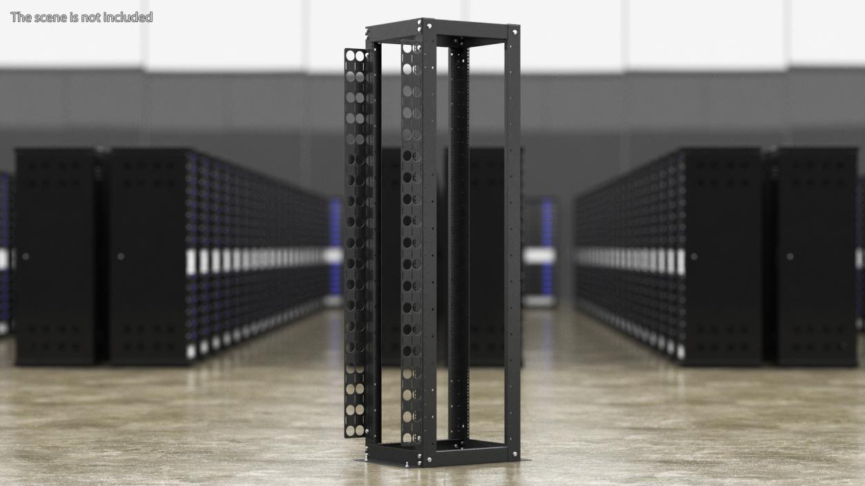 Open Frame Server Rack 50U Empty 3D